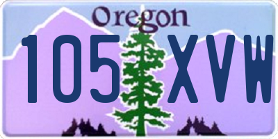 OR license plate 105XVW