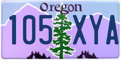 OR license plate 105XYA
