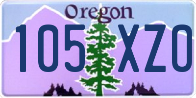 OR license plate 105XZO