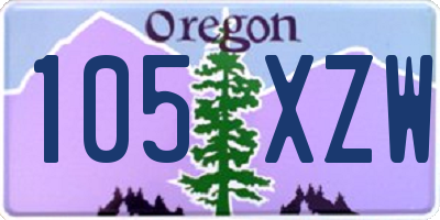 OR license plate 105XZW