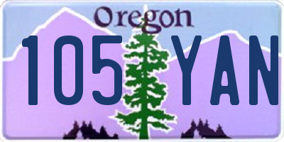 OR license plate 105YAN