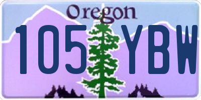 OR license plate 105YBW