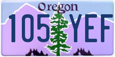 OR license plate 105YEF