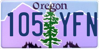 OR license plate 105YFN