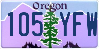 OR license plate 105YFW