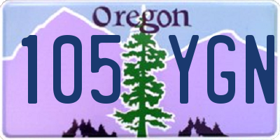 OR license plate 105YGN