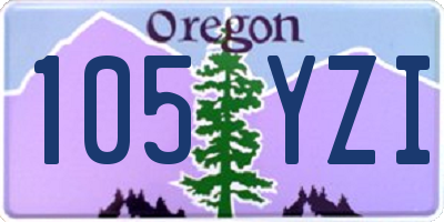 OR license plate 105YZI