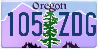 OR license plate 105ZDG