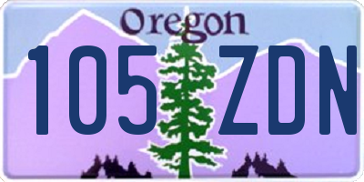 OR license plate 105ZDN