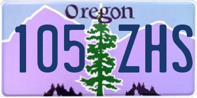 OR license plate 105ZHS