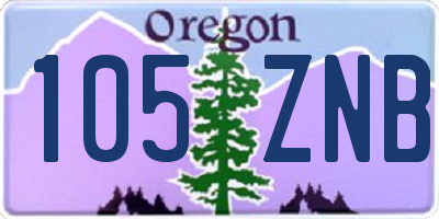 OR license plate 105ZNB