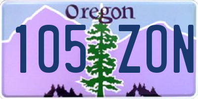 OR license plate 105ZON