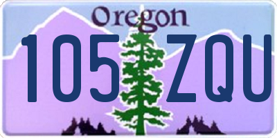 OR license plate 105ZQU