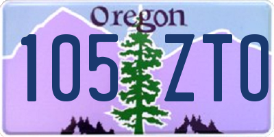OR license plate 105ZTO