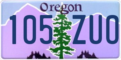 OR license plate 105ZUO