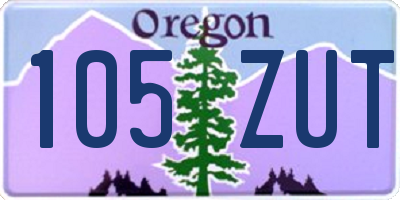 OR license plate 105ZUT