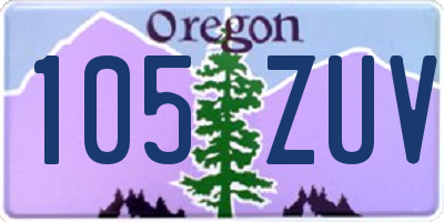 OR license plate 105ZUV