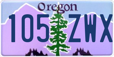 OR license plate 105ZWX