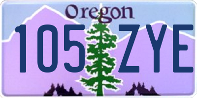 OR license plate 105ZYE