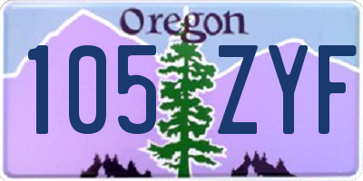 OR license plate 105ZYF