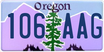 OR license plate 106AAG