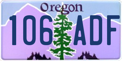 OR license plate 106ADF