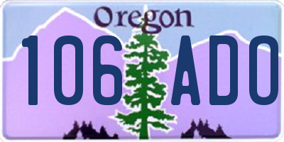 OR license plate 106ADO