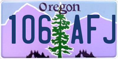 OR license plate 106AFJ