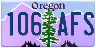 OR license plate 106AFS