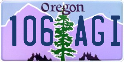 OR license plate 106AGI