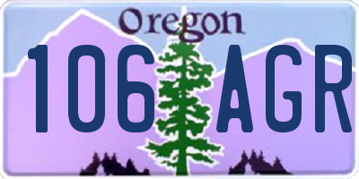 OR license plate 106AGR