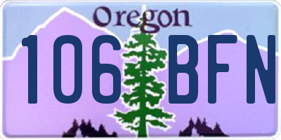 OR license plate 106BFN