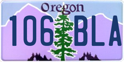 OR license plate 106BLA