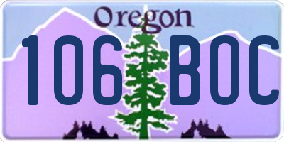 OR license plate 106BOC