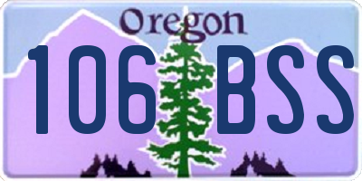 OR license plate 106BSS