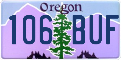 OR license plate 106BUF