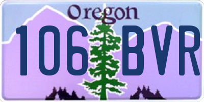 OR license plate 106BVR