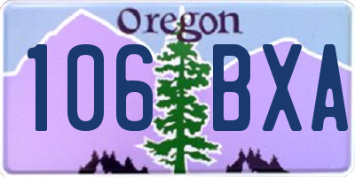 OR license plate 106BXA