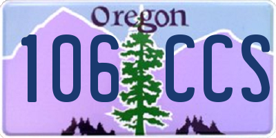 OR license plate 106CCS