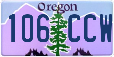 OR license plate 106CCW