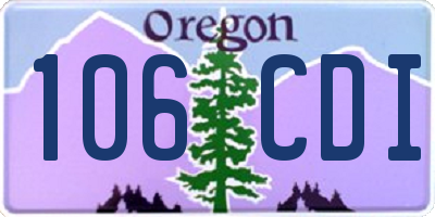 OR license plate 106CDI