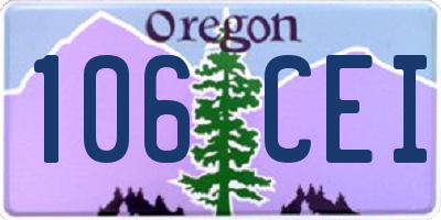 OR license plate 106CEI