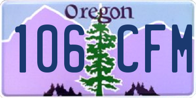 OR license plate 106CFM