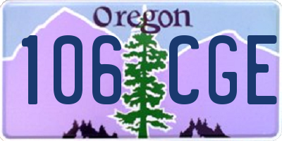 OR license plate 106CGE