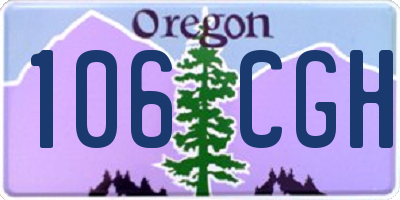 OR license plate 106CGH