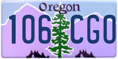 OR license plate 106CGO