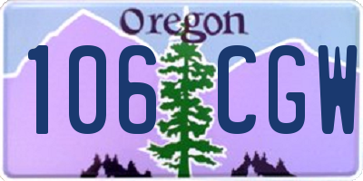 OR license plate 106CGW