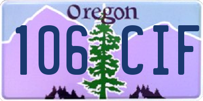 OR license plate 106CIF