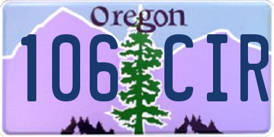 OR license plate 106CIR