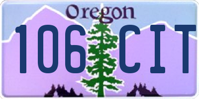 OR license plate 106CIT